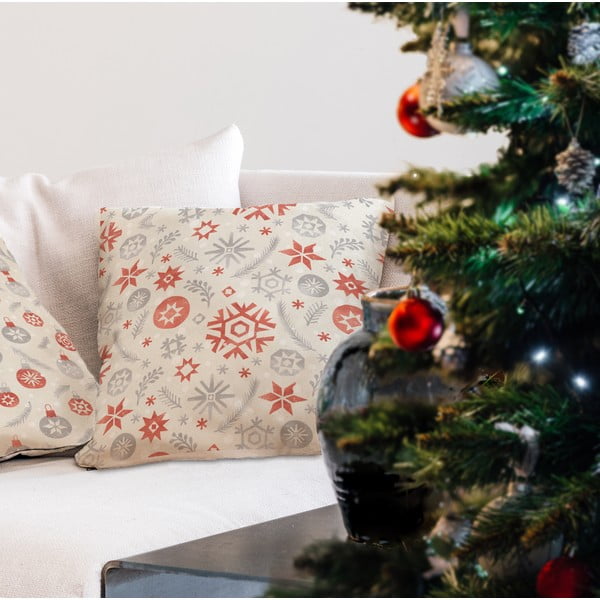 Pernă cu husă din bumbac Crăciun Butter Kings Snowflake Frost, 45 x 45 cm-image-1