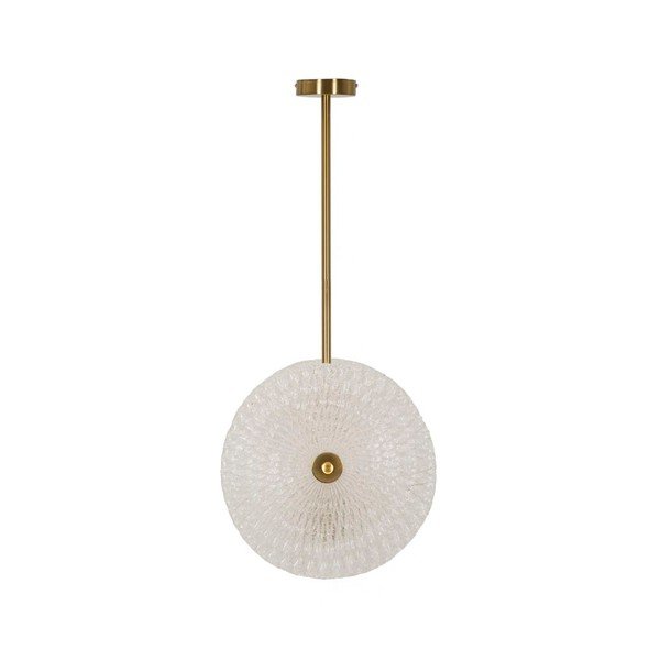 Lustră aurie cu abajur din sticlă Glass – Mauro Ferretti