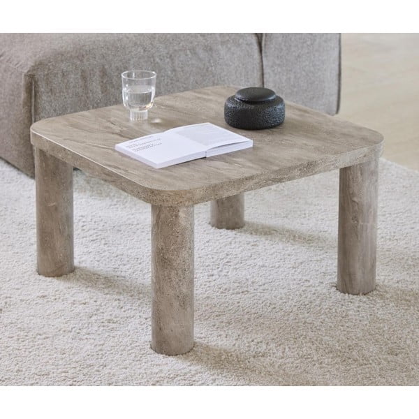 Măsuță de cafea gri deschis cu aspect de marmură 60x60 cm Solano – Actona-image-1