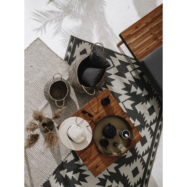 Covor reversibil pentru exterior din plastic reciclat Fab Hab Miramar Gray, 120 x 180 cm, gri-image-4