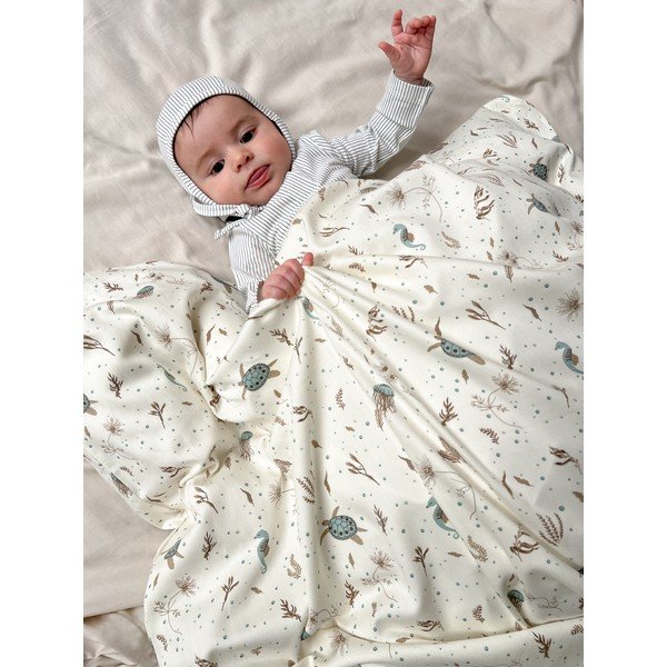 Lenjerie de pat pentru copii, galben-deschis din bumbac organic pentru pătuț 70x100 cm Sea Garden – Cam Cam Copenhagen-image-4