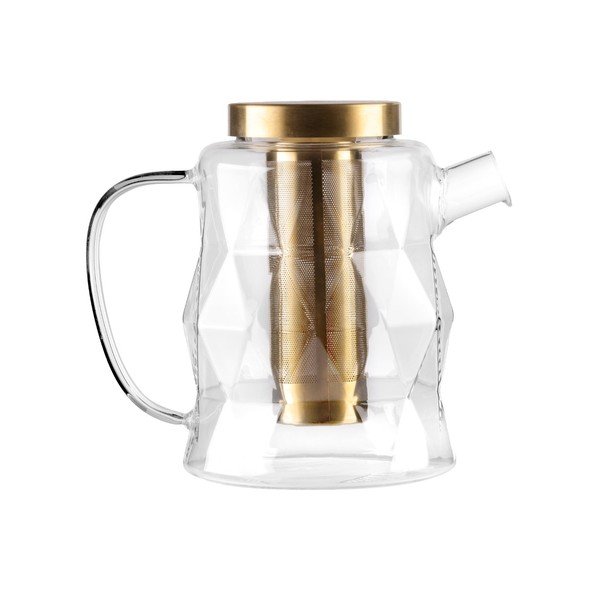 Ceainic auriu cu filtru din sticlă 1,3 l Geo – Vialli Design-image-4