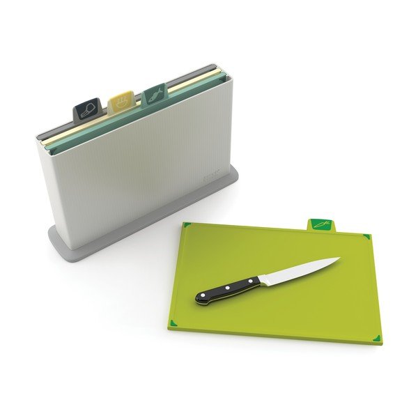 Suport cu 4 tocătoare Joseph Joseph Index Opal, lugime 30 cm, gri deschis -image-3