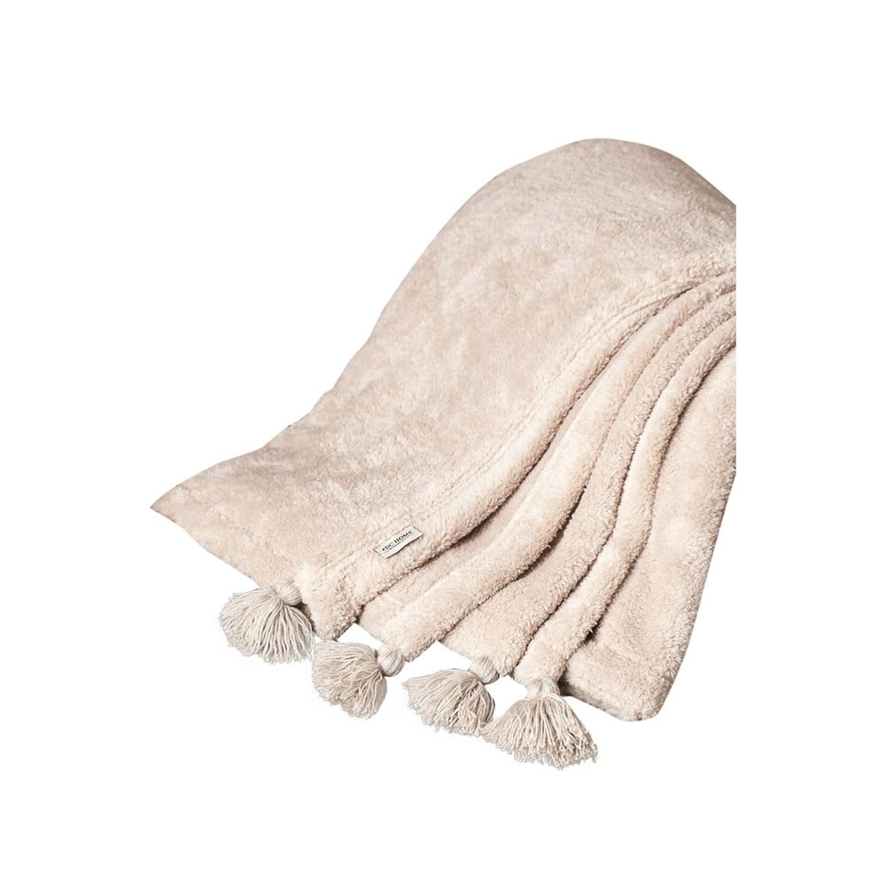 Cuvertură maro deschis din micropluș, cocolino 200x220 cm Puffy – Mijolnir