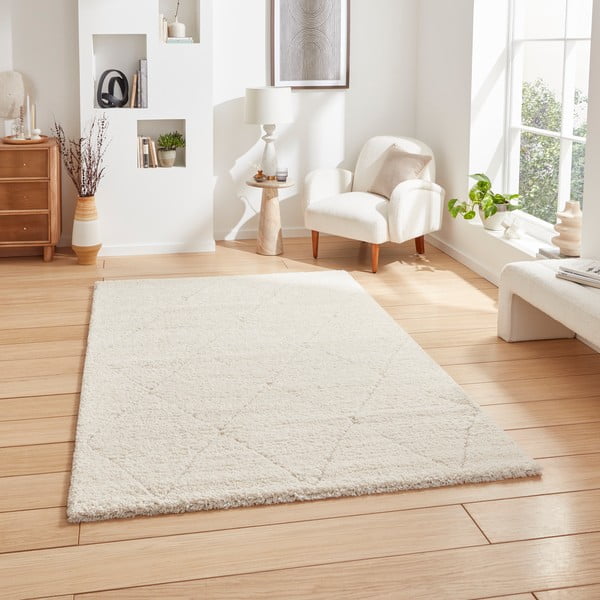 Covor crem 160x230 cm Ideal Shaggy – Think Rugs-image-1
