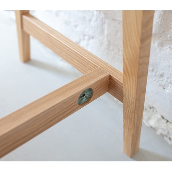 Birou cu bază din lemn de frasin Ragaba Luka, lungime 65 cm, alb-image-4