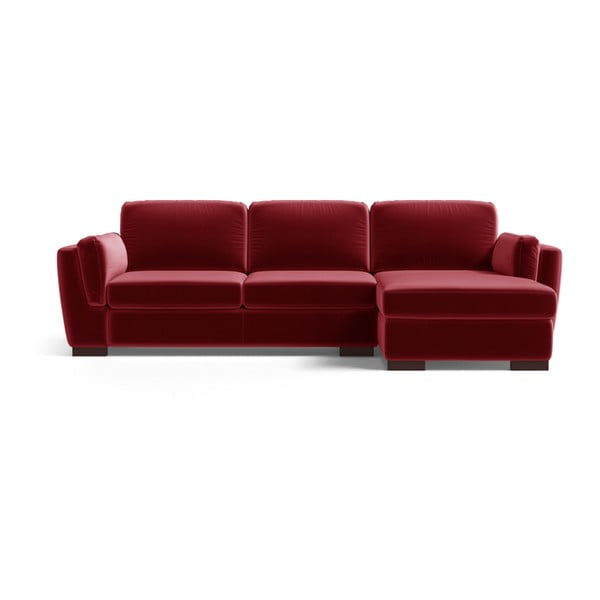 Canapea/colțar cu șezlong pe partea dreaptă Marie Claire BREE, roșu