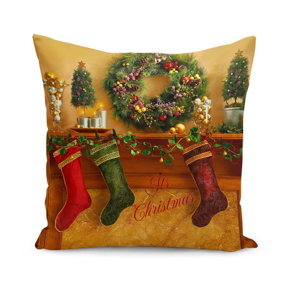 Față de pernă 43x43 cm  cu model de Crăciun – Mila Home