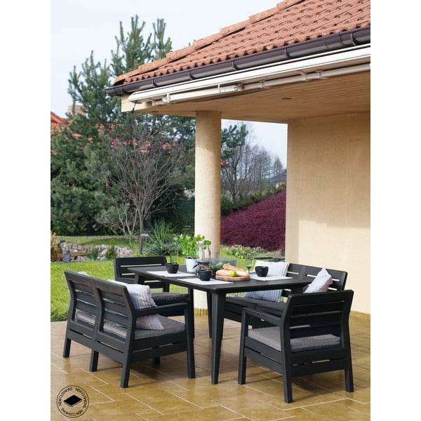 Set mobilier de grădină Keter Delano, gri închis-image-2