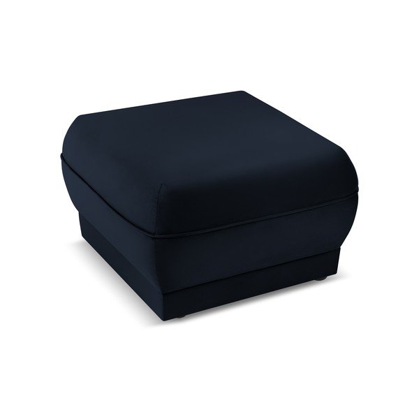 Taburet albastru închis cu tapițerie din catifea Lando – Micadoni Home-image-3