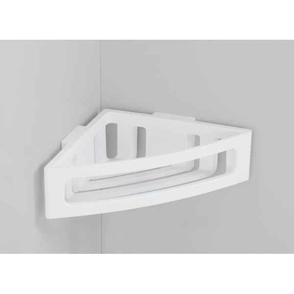 Raft de baie alb autoadeziv pe colț din plastic Bralia - Wenko-image-1