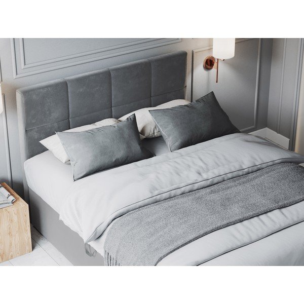 Pat boxspring 160x200 cm gri cu spațiu de depozitare Mimicry – Mazzini Beds-image-1