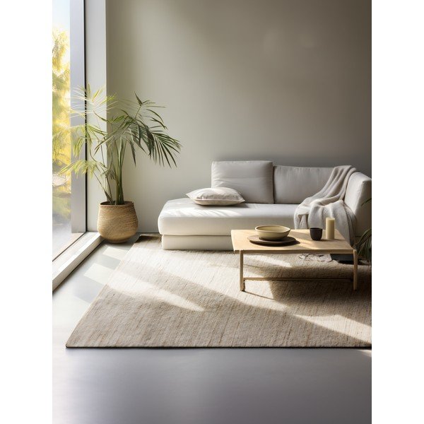 Covor în culoare naturală deschisă reversibil/țesut manual din amestec de iută 80x150 cm Dhaka – Hanse Home-image-1