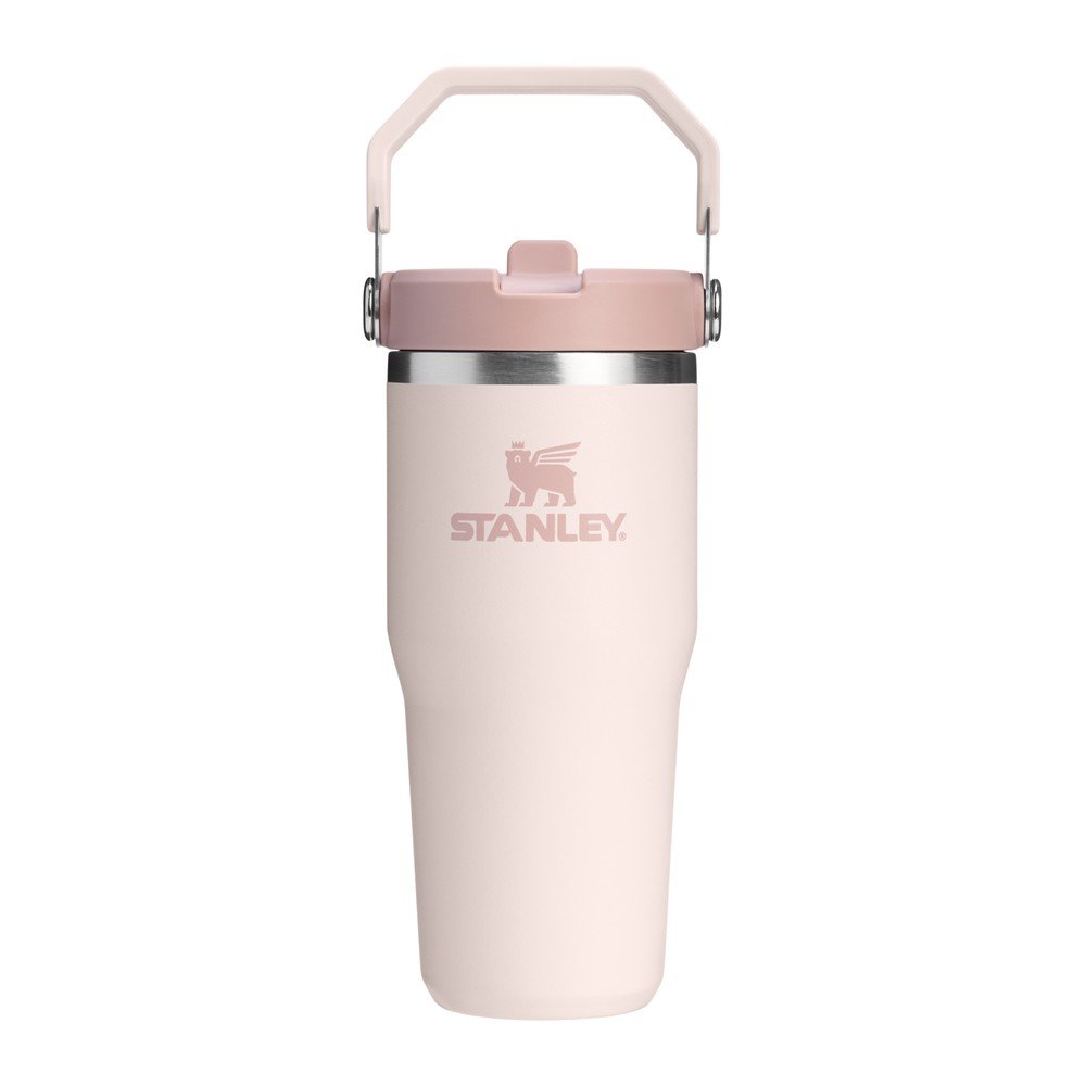 Termos roz deschis din oÈu009Bel inoxidabil 410 ml IceFlowâu0084¢ Flip Straw 2.0 Tumbler Rose Quartz âu0080Stanley