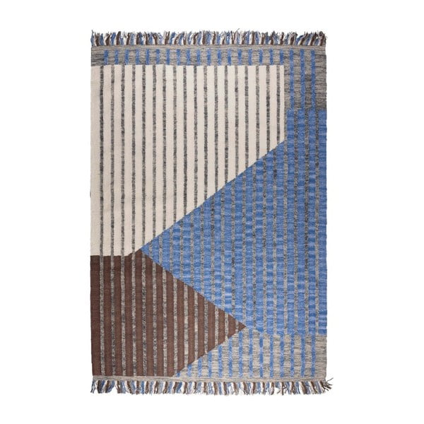 Covor albastru/maro din bumbac 160x230 cm Hampton – Dutchbone