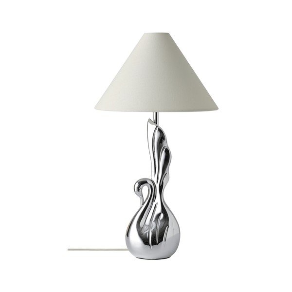 Veioză albă/argintie din polirășină (înălțime 53 cm) Swan – Ellos Home-image-3