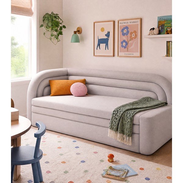 Canapea bej extensibilă/cu spațiu de depozitare cu tapițerie din catifea cu colț pe partea stângă 223 cm Fabillo – ELTAP-image-4