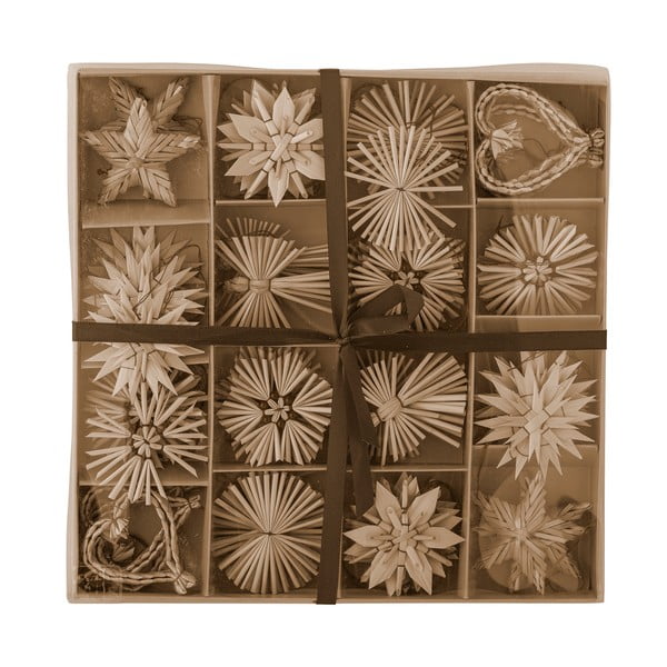 Ornamente de Crăciun suspendate din paie în set de 55 buc Hirah - Bloomingville-image-1