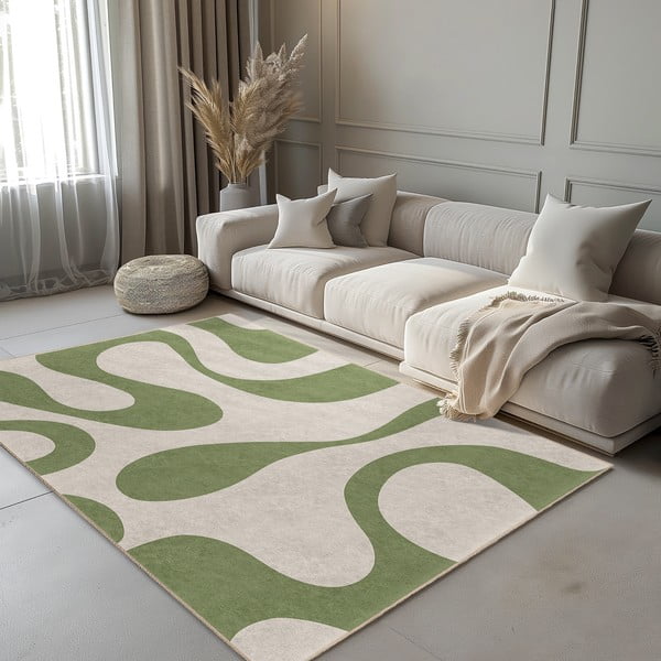 Covor verde lavabil 80x150 cm Matcha Latte – Mila Home-image-1