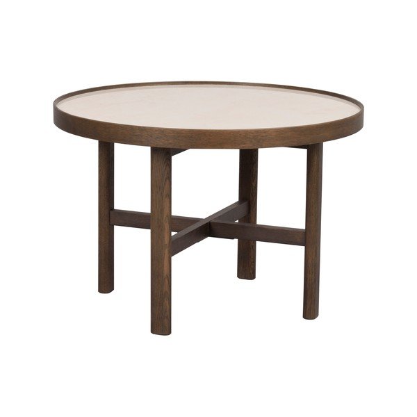 Măsuță de cafea maro închis rotundă cu blat ceramic 60x60 cm Marsden – Rowico-image-2