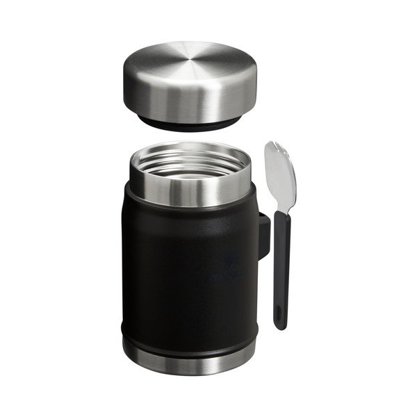 Termos negru mat pentru mâncare din oțel inoxidabil 400 ml Legendary Food Jar + Spork Black 2.0 – Stanley-image-1