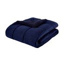 Cuvertură albastru-închis matlasată din micropluș pentru pat dublu 200x220 cm Cosy Cord – Catherine Lansfield