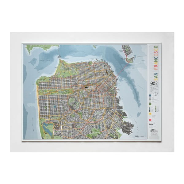 Hartă San Francisco, 100 x 70 cm