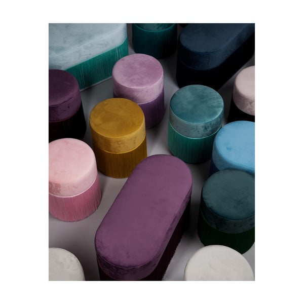 Puf cu husă din catifea Velvet Atelier L, mov-image-2