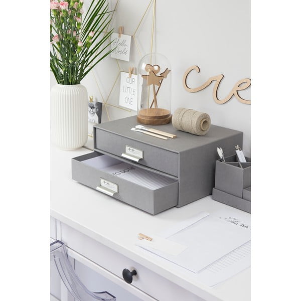 Organizator cu 2 sertare pentru documente Bigso Box of Sweden Birger, 33 x 22,5 cm, gri închis-image-2