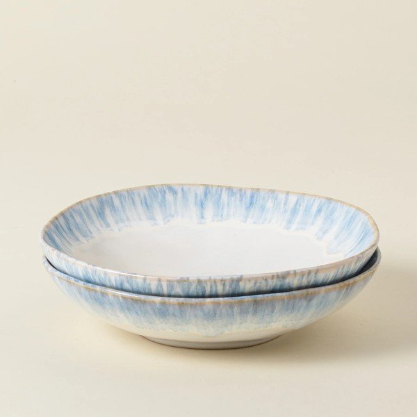 Farfurie pentru paste din gresie ceramică Costa Nova Brisa, ⌀ 23 cm, alb-albastru-image-3