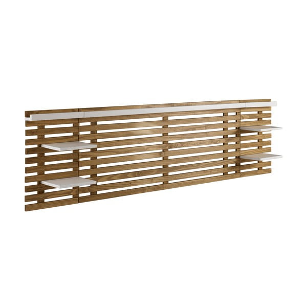 Tăblie de pat albă/în culoare naturală din lemn masiv de pin 240x62 cm Nidra – Marckeric-image-2