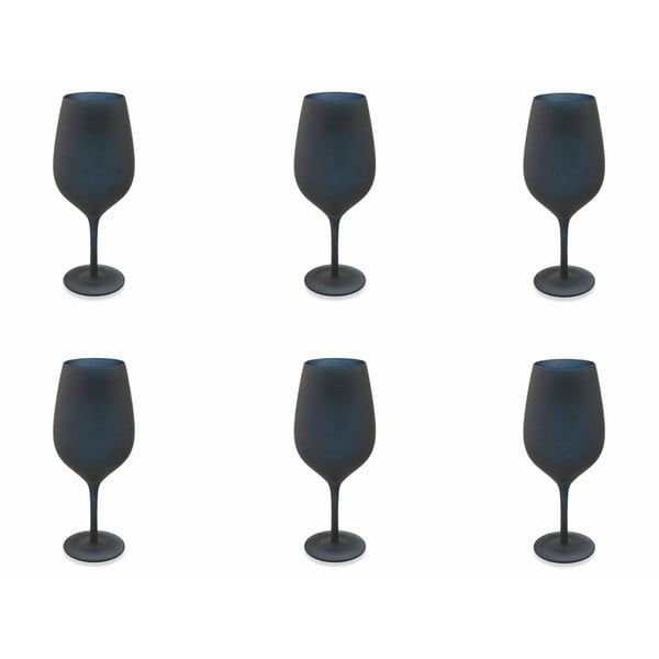 Set 6 pahare / cupe din sticlă Villa d´Este Naima, negru