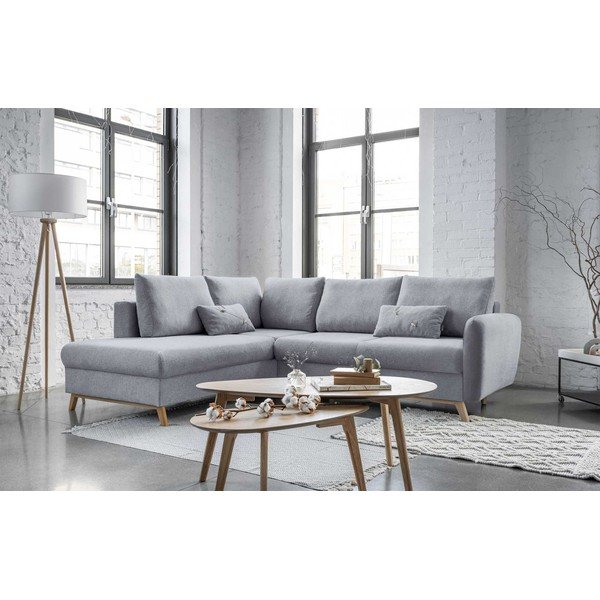 Colțar extensibil cu șezlong pe partea stângă Miuform Scandic Lagom L, gri deschis-image-3