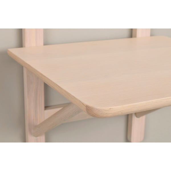 Noptieră în culoare naturală cu rafturi cu aspect de lemn de stejar Camrose - Rowico-image-4