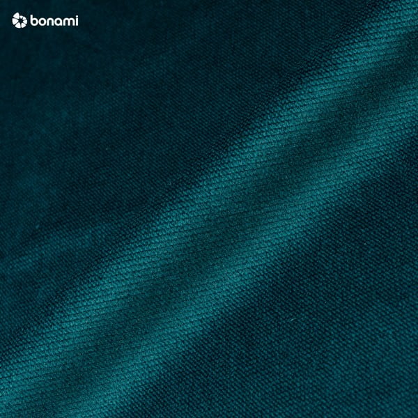 Colțar extensibil din catifea cu șezlong pe partea dreaptă Bobochic Paris Hera Bis, albastru petrol-image-1