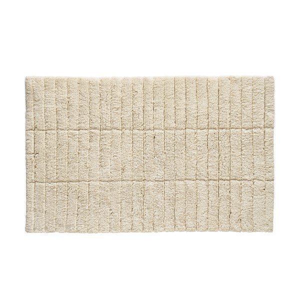 Covoraș din bumbac pentru baie Zone Tiles, 80 x 50 cm, bej