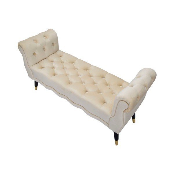 Bancă crem cu tapițerie din catifea Paris – Mauro Ferretti-image-3