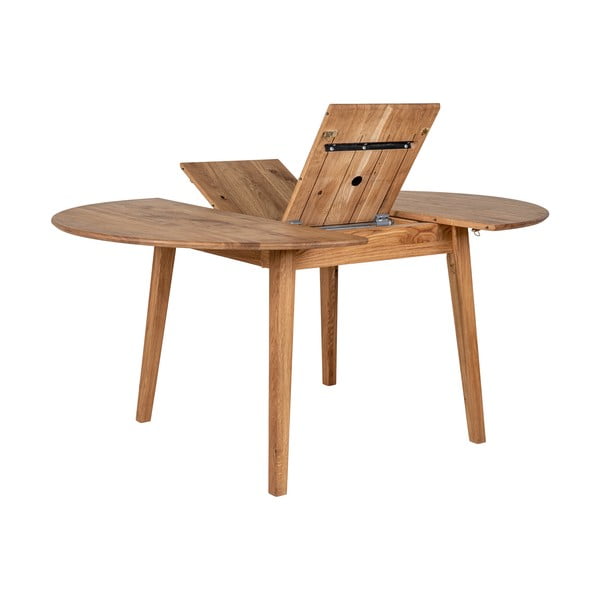 Masă de dining rotundă extensibilă din lemn de stejar ø 118 cm Metz – House Nordic-image-4