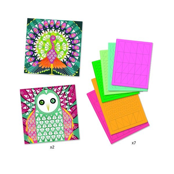 Set DIY pentru 2 mozaicuri Djeco Feathers-image-1