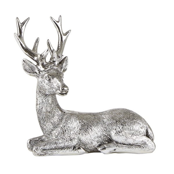 Figurină decorativă KJ Collection Stag, 14 cm, argintiu