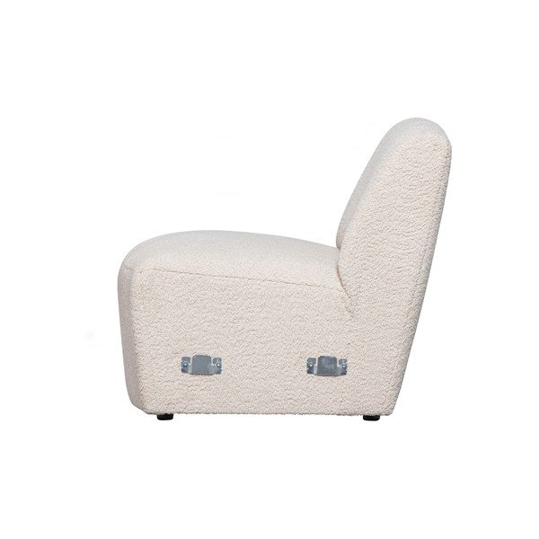 Modul pentru canapea crem cu tapițerie din stofă bouclé (de mijloc) Coco  – WOOOD-image-3