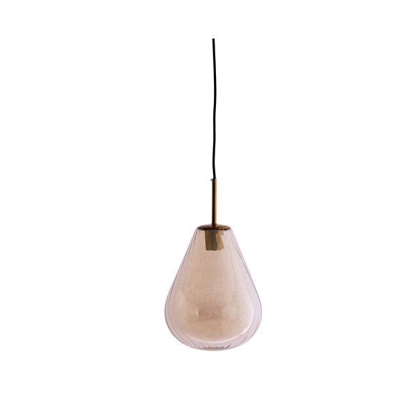 Lustră chihlimbar cu abajur din sticlă Leona – Light & Living