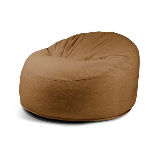 Fotoliu bean bag maro cu tapițerie din țesătură bouclé Om 110 – SLOWDOWN
