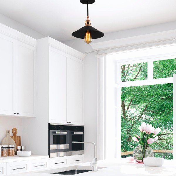 Plafonieră neagră cu abajur din metal ø 24 cm Berceste – Opviq lights-image-3