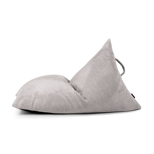 Fotoliu puf pentru copii gri deschis cu tapițerie din catifea reiată Razzy – SLOWDOWN