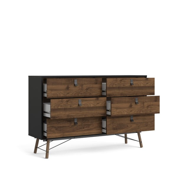 Comodă Tvilum Ry, 150x95 cm, maro închis-negru-image-4