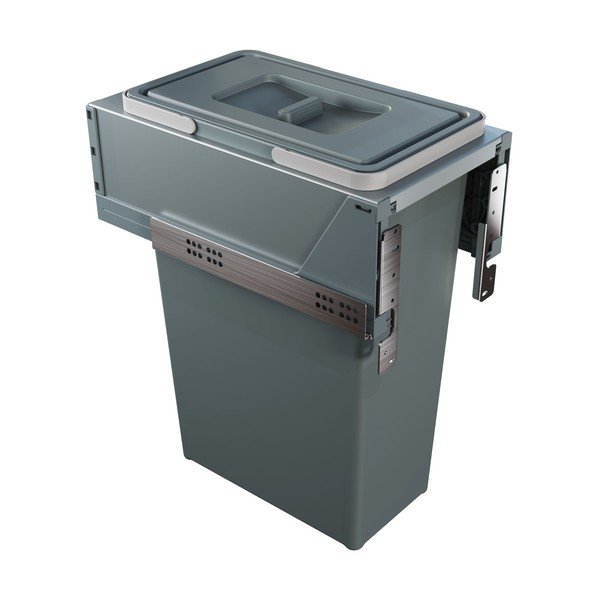 Coș de gunoi gri încorporat din plastic 35 l Block 2.0 – Elletipi-image-3