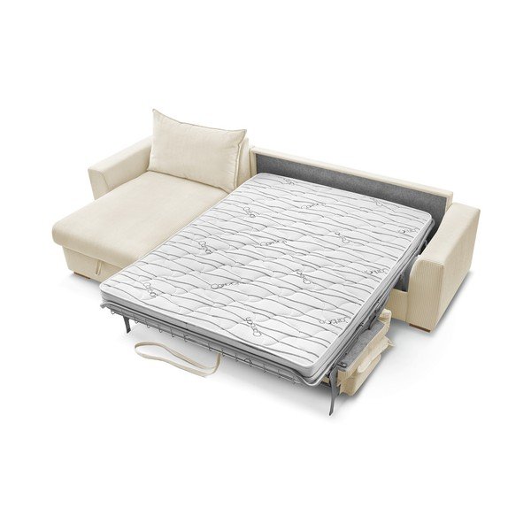 Colțar crem extensibil cu tapițerie din catifea reiată  (cu colț variabil) Augustin – Bobochic Paris-image-3