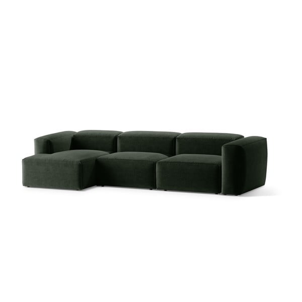 Colțar verde (cu colț pe partea stângă/cu șezlong) Bergamo – Cosmopolitan Design-image-2