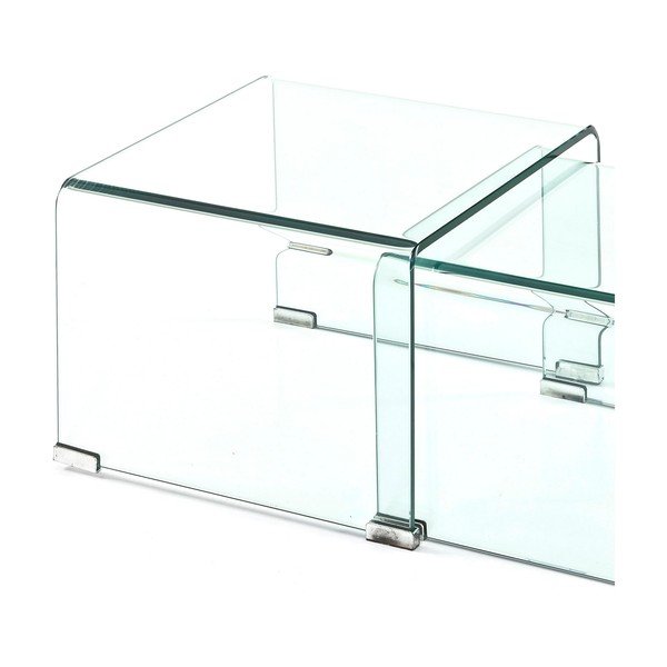 Măsuțe de cafea 2 buc. din sticlă 44.5x49 cm Cristal – Tomasucci-image-3